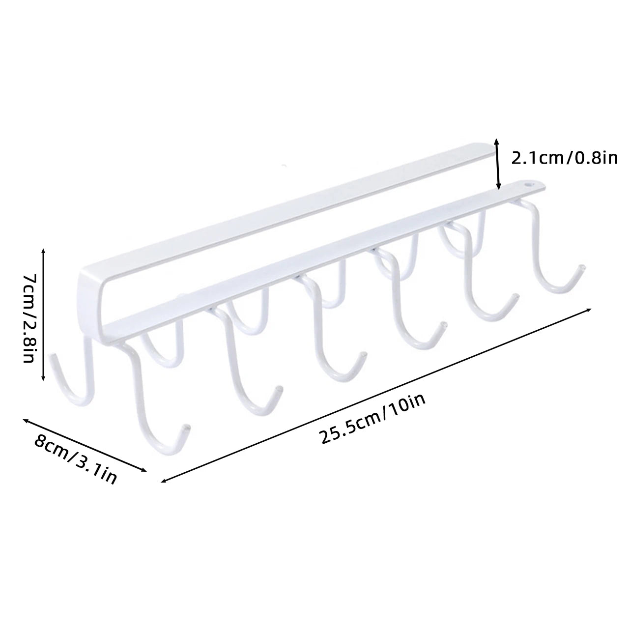 12-Hook Storage Rack - Multi-Purpose Hanging Organizer for Belts, Scarves & Ties